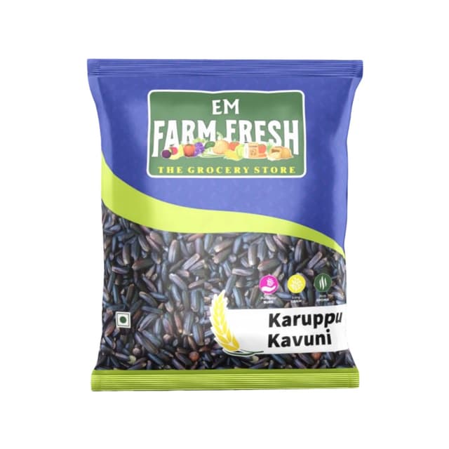 Karuppu kavuni Rice (Black Rice – Royal Grain of Tamil Nadu - 1kg)